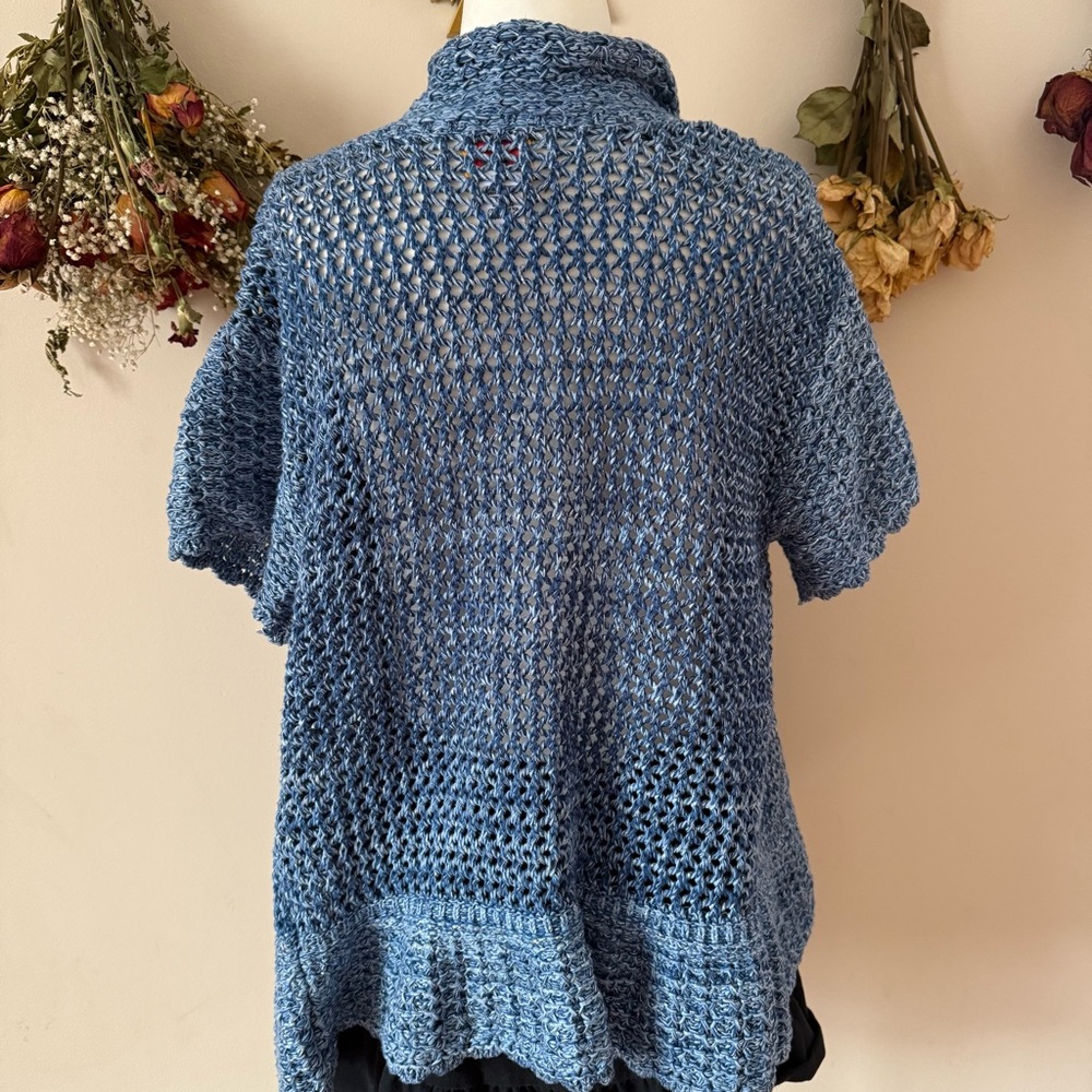 Ruby Rd. Boho/Fairycore Blue Short-Sleeve Cardigan - Picture 5 of 7